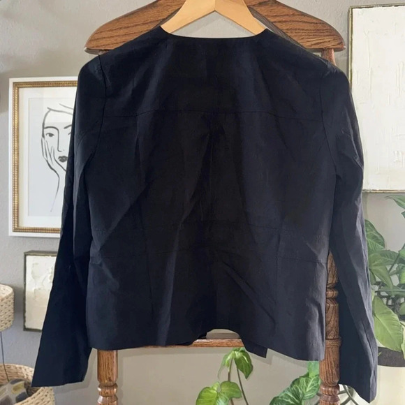Eileen fisher Sandwashed Tencel Round Neck Jacket silk black NWT size small - Picture 8 of 16